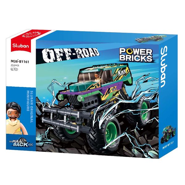 Sluban Building Set: Pull Back PowerBricks - Off Road Vehicle - 252 Piece