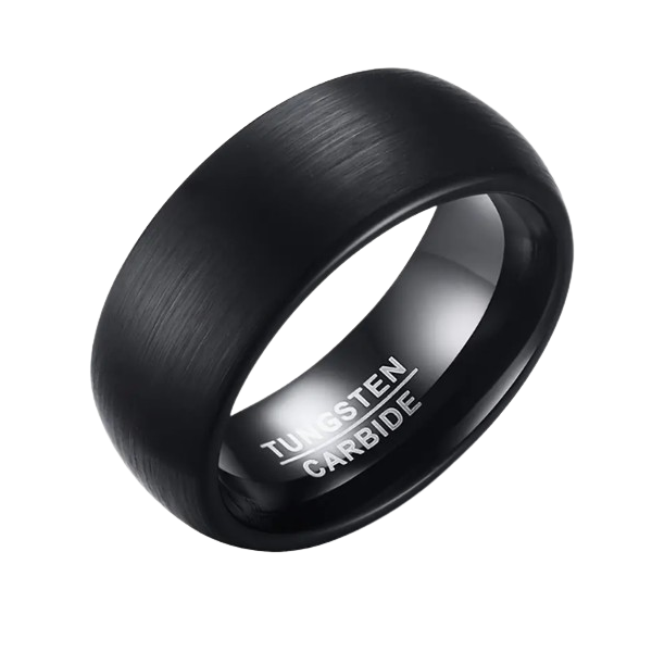 8mm Black Tungsten Carbide Ring