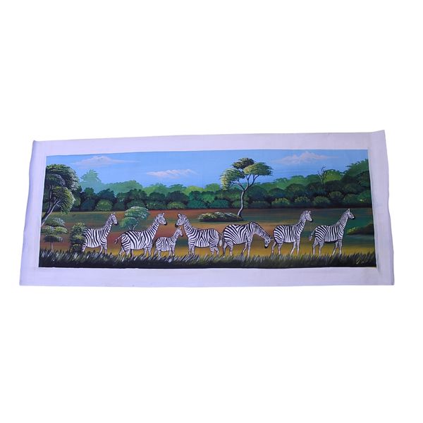 Zebra-themed African Canvas Painting