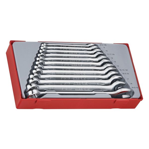 TengTools - Metric Combination Spanner Tray, 12 Pieces - TT1236