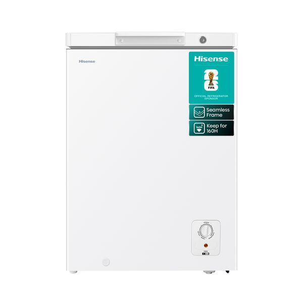 Hisense 141L Chest Freezer with Seamless Frame and Boundless Door - White