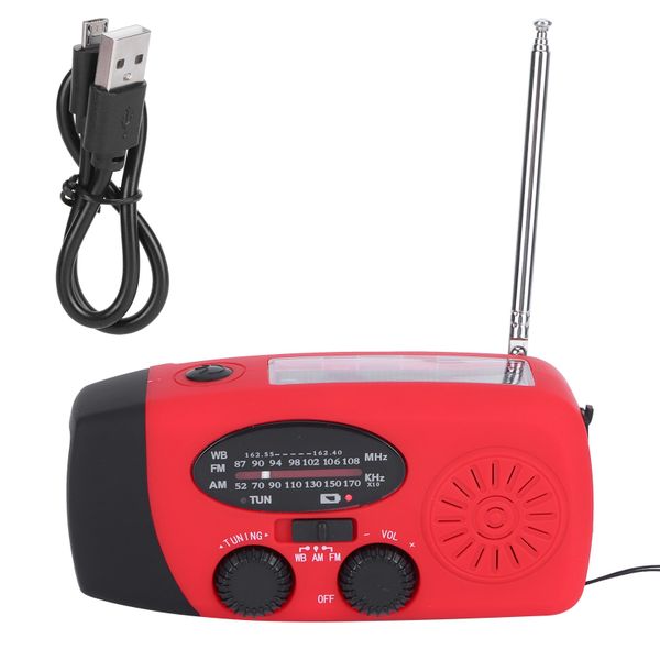 ABS Solar Energy Emergency Hand Crank Radio Support FM/AM Flashlight