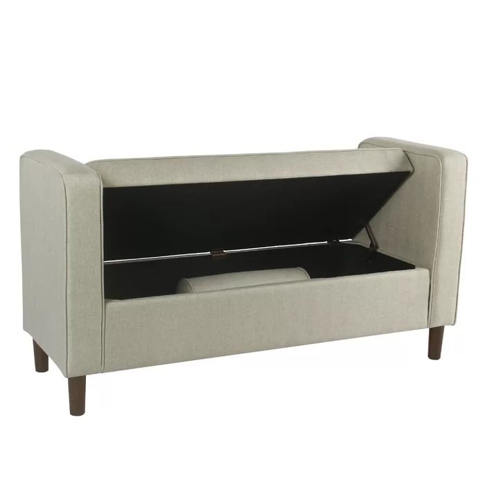 Telesphorus upholstered flip top storage outlet bench