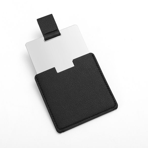 Portable Stainless Steel Mini Travel Mirror with Bag Makeup Camping