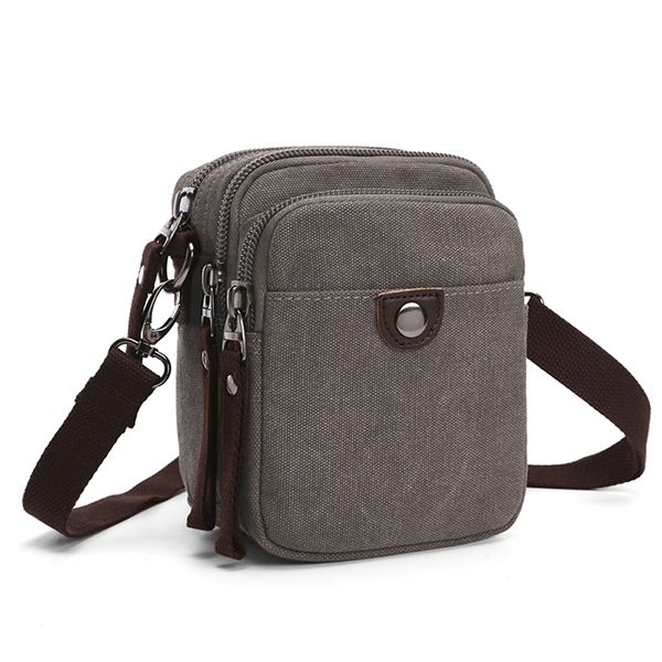canvas bag mini Messenger bag shoulder bag-gray