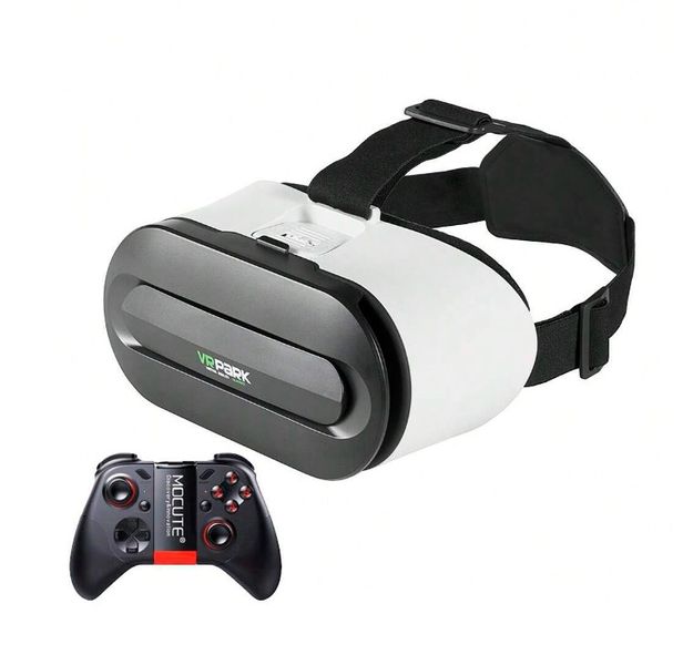 VRPARK - 360 Virtual Reality Headset With Gaming Controller - White/Black