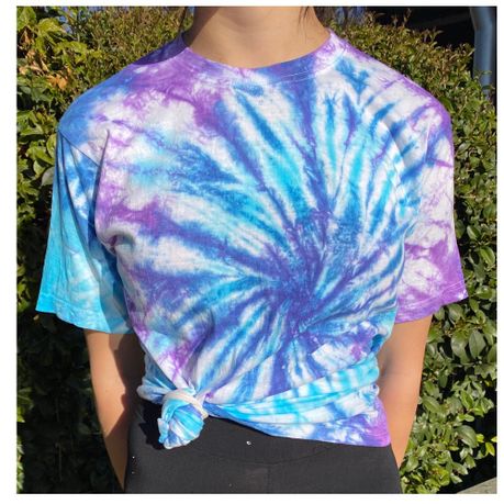 Blue Tie Dye Shirt / Adult Mens T Shirt Including Plus Sizes / Groovy  Fathers Day Shirt / Spiral Design