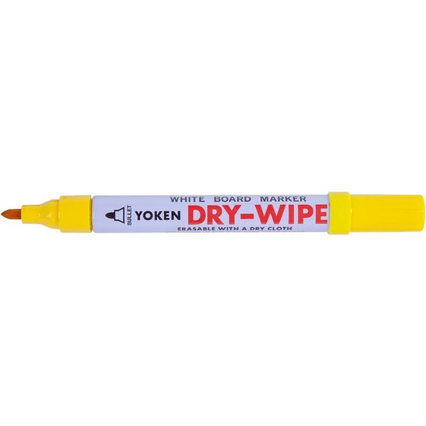 Yellow Yoken Whiteboard Marker Fine Bullet Point x4
