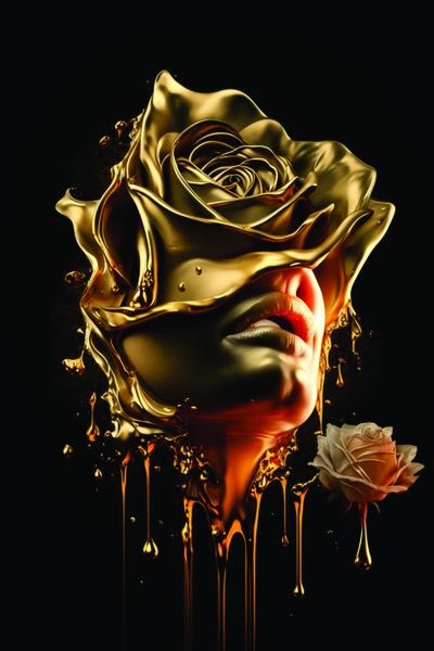 Canvas Wall Art-gold Rose Girl
