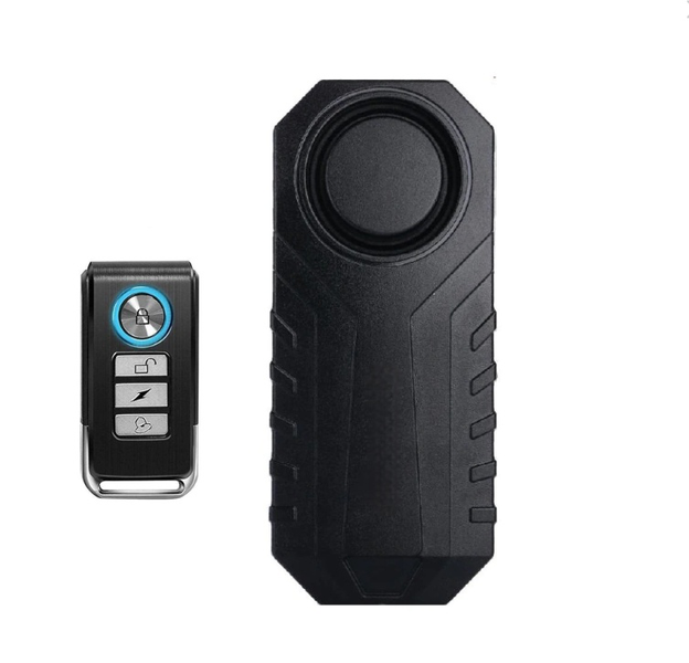 Bicycle and Motorcycle Anti-Theft Alarm with Remote Control, Black