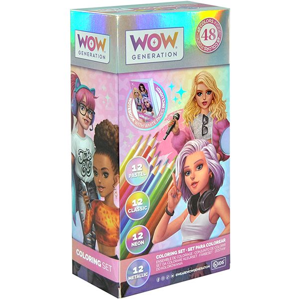 Wow Generation Set 36 Coloured Pencils W Notebook