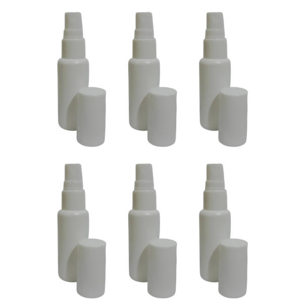 White Refillable Spray Bottles 6-Pack - Travel Cosmetic Atomizer Set 30ml