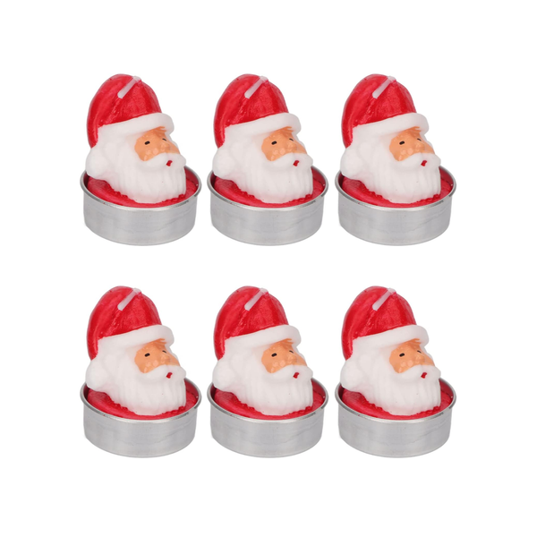 Santa Claus Mini Tea-light Candles - 6 Pack