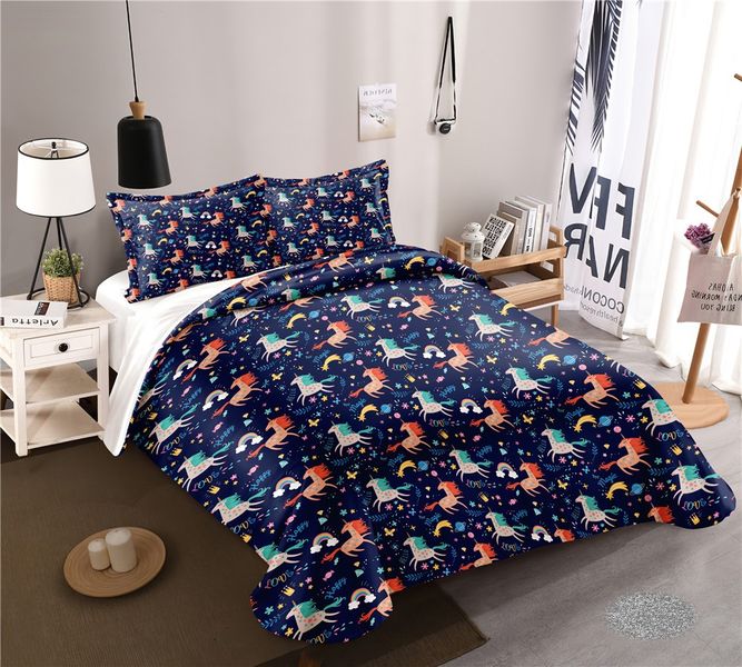 3D Printed Unicorn Fairy Tale Duvet Cover Set