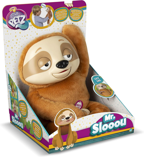 Club Petz Mr. Slooou - Interactive Talking Sloth Plush Toy