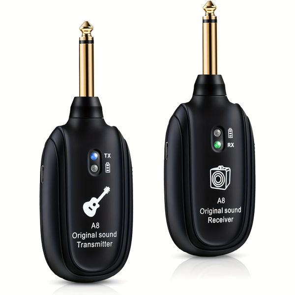 A8 Wireless Guitar System UHF 2 Mode, Plug &amp; Play for Guitar, Bass, Violin