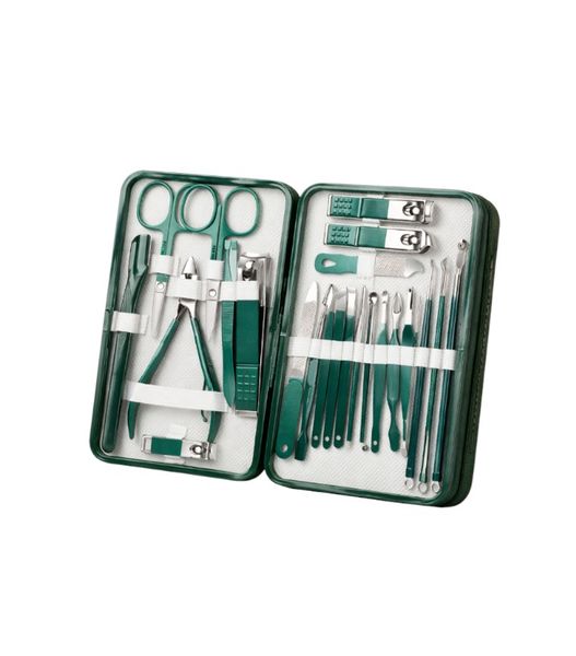 24 Piece Stainless Steel Manicure and Pedicure Set with Case
