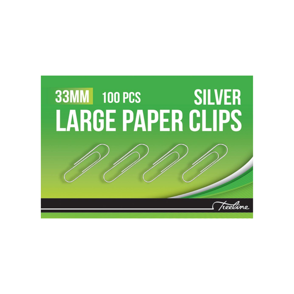 Treeline Large Paper Clips 33mm - Silver - 5 x Box of 100 | Shop Today ...