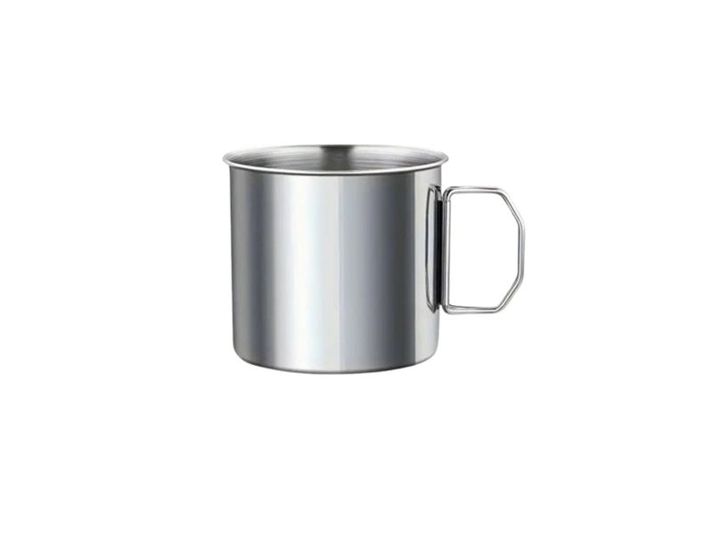 Stainless Steel Camping Mug with Folding Handle - 550ml