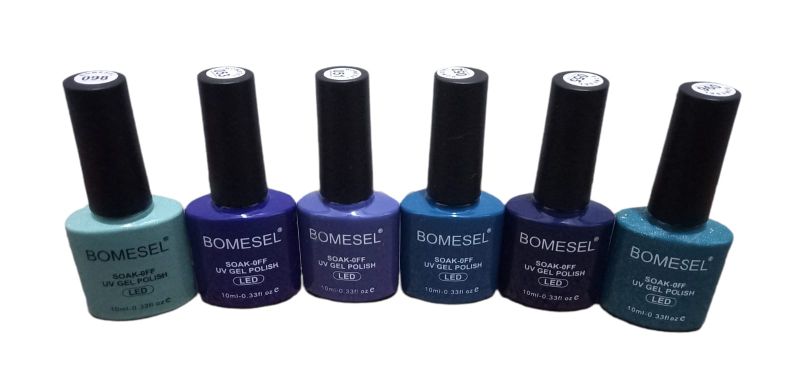 Bomesel UV Gel Nail Polish - Blue Shades - 6 Pack