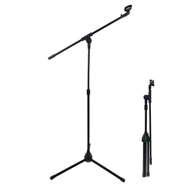 Mic Stand Floor Microphone Stand Adjustable Boom Arm Foldable Up to 210cm