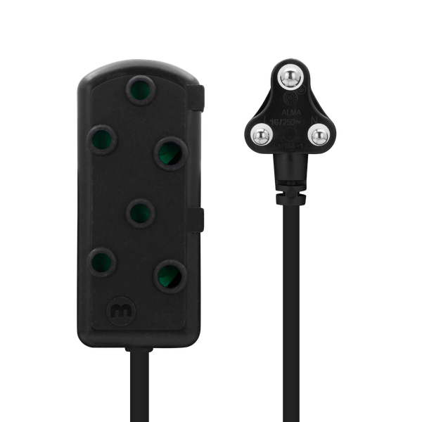 Ellies Side by Side Heavy Duty Extension Lead- 3M - Black