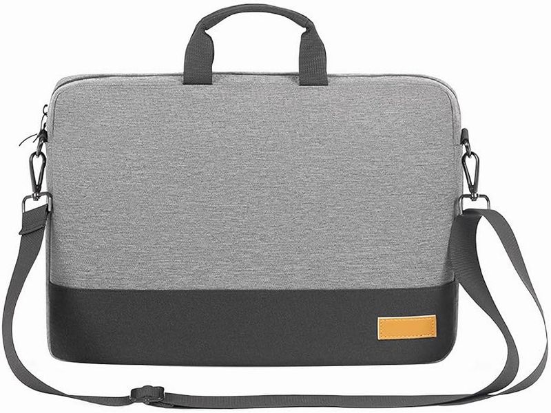 Gray Laptop Bag 14-16 Inch Large Capacity Briefcase Shoulder Portable Case