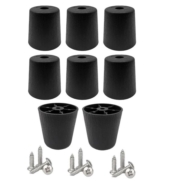 Decor Round Plastic Furniture Legs With Screws 8pcs - 3.8cm