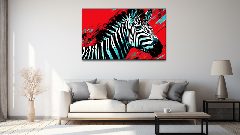 Canvas Wall Art - Zebra Graffiti Art - HD0239