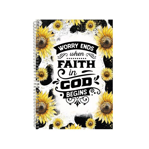 Worry Ends When Faith In God Begins Notebook Gift Idea A4 Notepad Pad 80