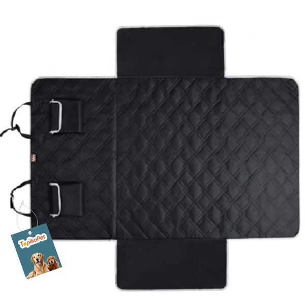 Topika Waterproof Dog Car Boot Seat Cover, Side Flaps &amp; Storage Bags