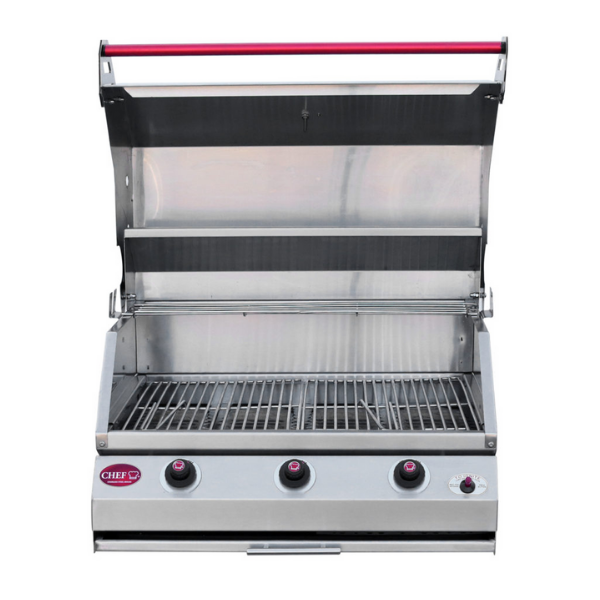 Chef Slimline Built-in 3-Burner Stainless Steel Indoor/Outdoor Gas Braai