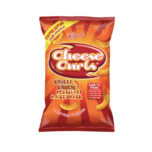 Willards Cheese Curls Chilli 4 x 150g Buy Online in South Africa