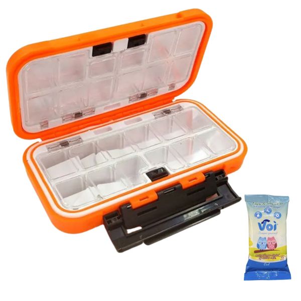 Waterproof Fishing Tackle Box With Fishing Wipes