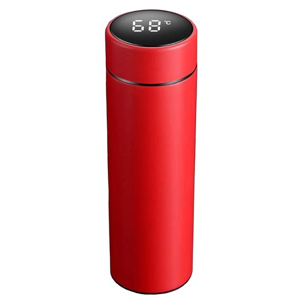 Stainless Steel Vacuum LED Temperature Display Red Smart Flask 500ml