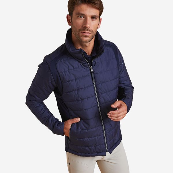 Fouganza Men's Horse Riding Light Padded Jacket - Blue, Black &amp; Dark Blue
