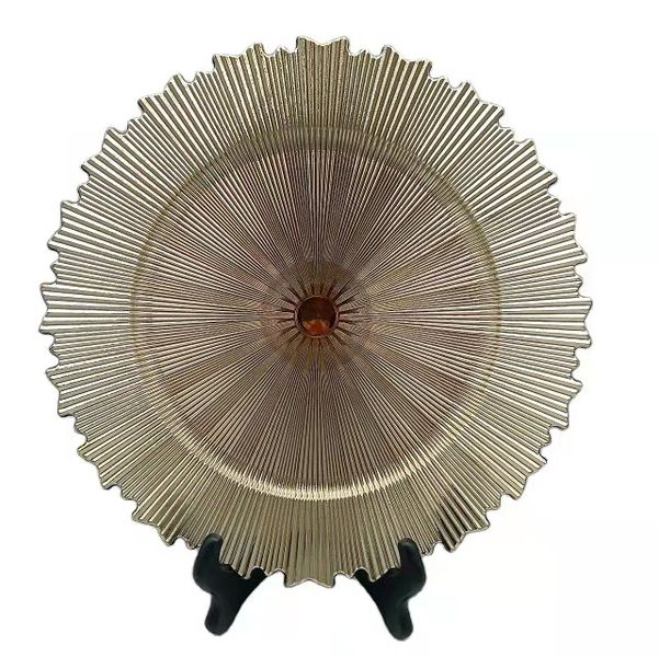 25 Pieces Gold Sunshine Plate Chargers for Dinner Plates For Table Decor
