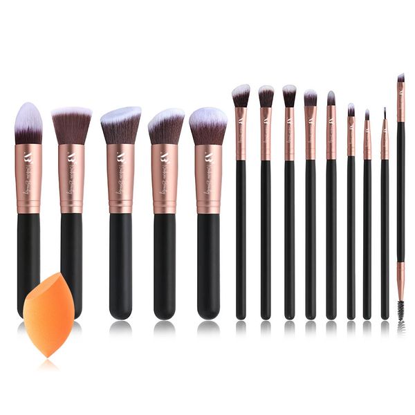 Newbie Beauty- 14 Piece Makeup Brush Set and Blending Sponge