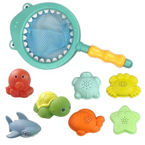 Baby Shark 8 Piece Fishing Net Bath Toy Set