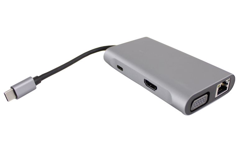 7 In 1 USB Type C to 3 x USB 3.O &amp; 4K HDTV &amp; VGA &amp; LAN &amp; PD Ports Hub