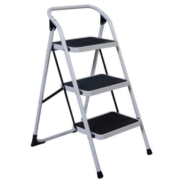 Source Direct - Ladder / 3 Step Folding Ladder (Heavy Duty) - White