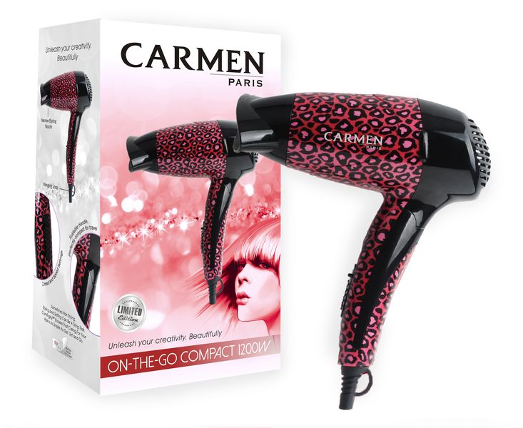 Carmen On-The-Go Compact 1200 Hairdryer