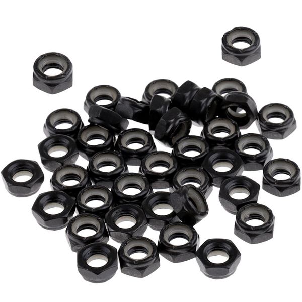 50Pcs Sturdy Skateboard Longboard Trucks Wheels Replacement Axle Nuts Hardw