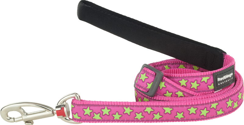 Red Dingo Design Lead - Stars Lime on Hot Pink - Hot Pink L