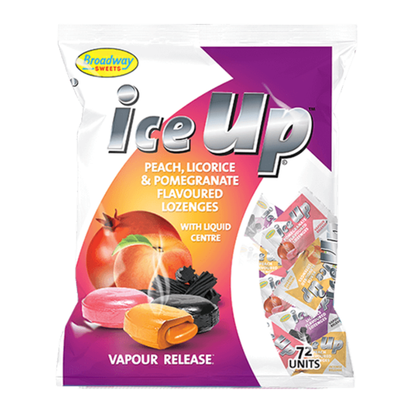 Ice Up Candy - Peach, Liquorice, Pomegranate - 72 Pieces
