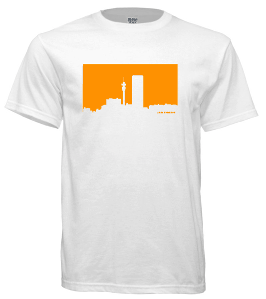Jozi Streets White T-Shirt - Tangerine
