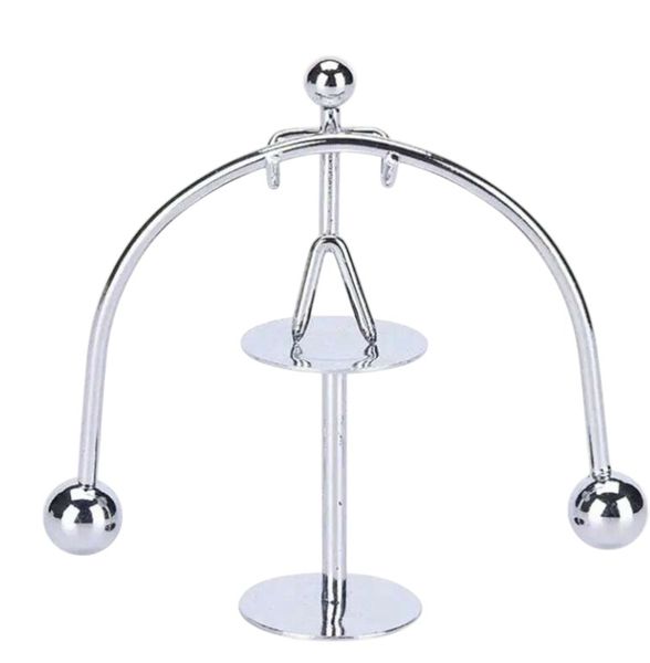 1 Piece - Iron Tabletop Semi-Circular Ornament - Silver