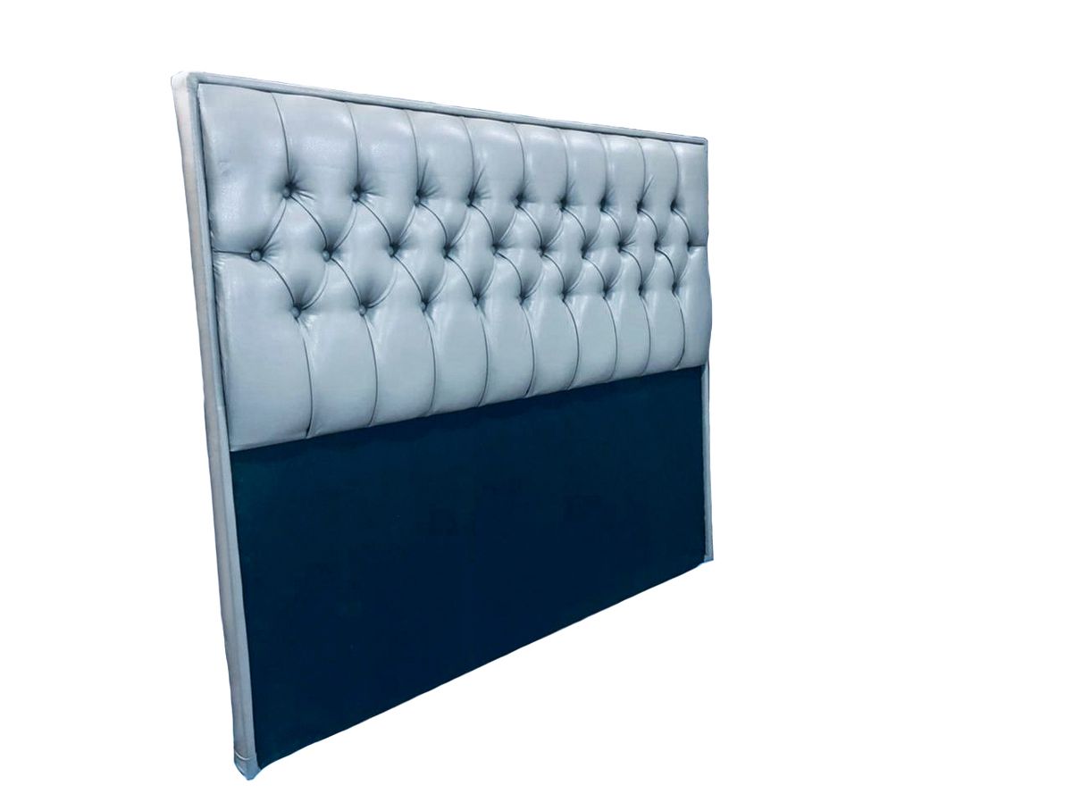 DHG Mid Rise Upholstered Headboard Queen Size Grey Leather Shop