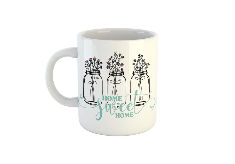 Home Sweet Home Jars with Flowers