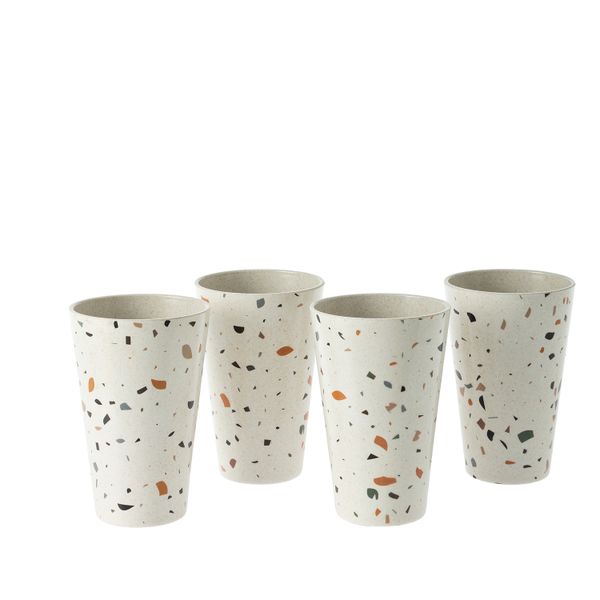 George &amp; Mason - Terrazzo Bamboo Fibre 4 Pack Tumblers